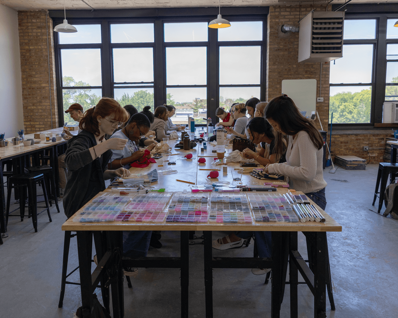 Private creative workshop group at Mixed Mediums Chicago