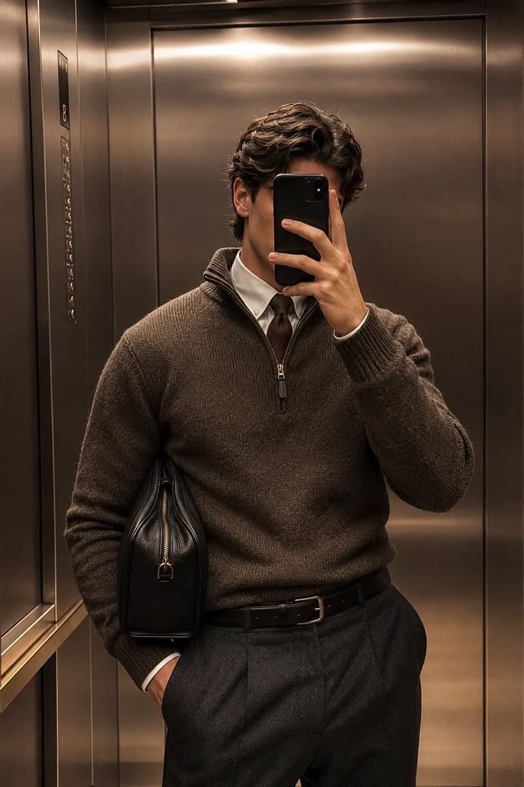 Menswear styling that pairs with a musky evening cologne